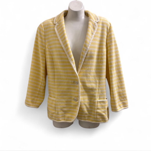 Talbots Jackets & Blazers - Yellow Striped Women's Nautical Jacket